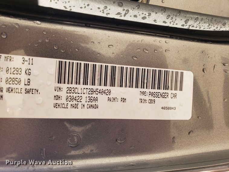 image for item ET9986 2011 Dodge Charger Police