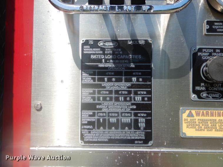 image for item EY9275 1993 E-one Hurricane fire truck