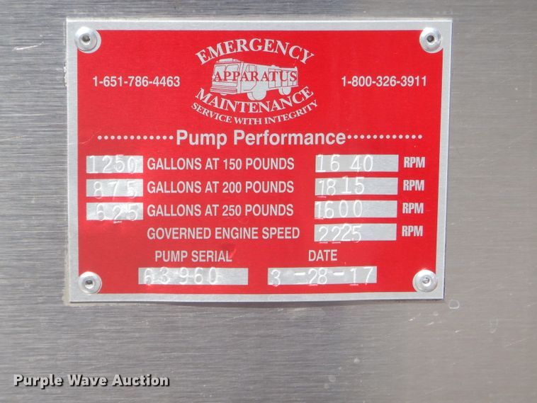 image for item EY9275 1993 E-one Hurricane fire truck