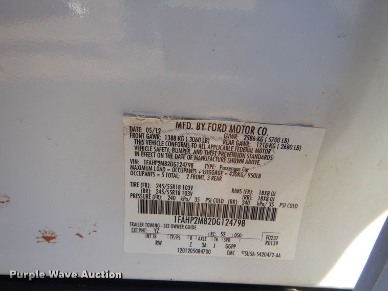 image for item FF9153 2013 Ford Taurus Police