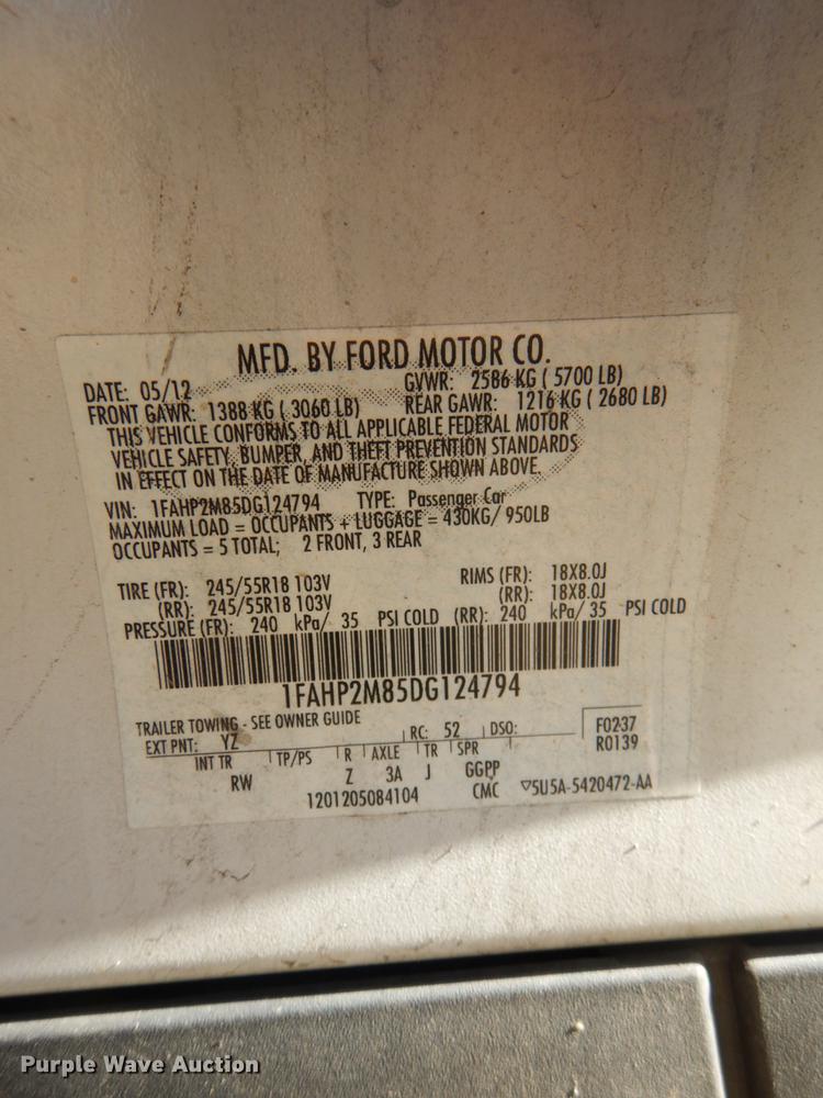 image for item FF9157 2013 Ford Taurus Police