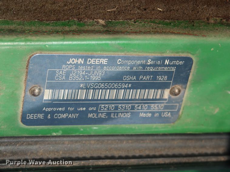 image for item GD9893 1998 John Deere 5510 MFWD tractor