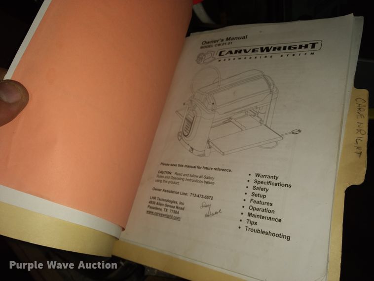 image for item GE9543 Carvewright CW0101 wood working system