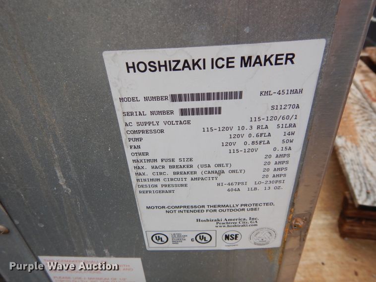 Hoshizaki KML451MAH ice machine in Oklahoma City, OK Item GF9750