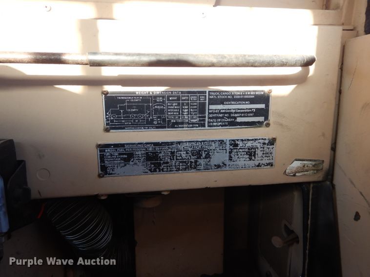 image for item GF9801 1982 Am General M923 truck cab and chassis