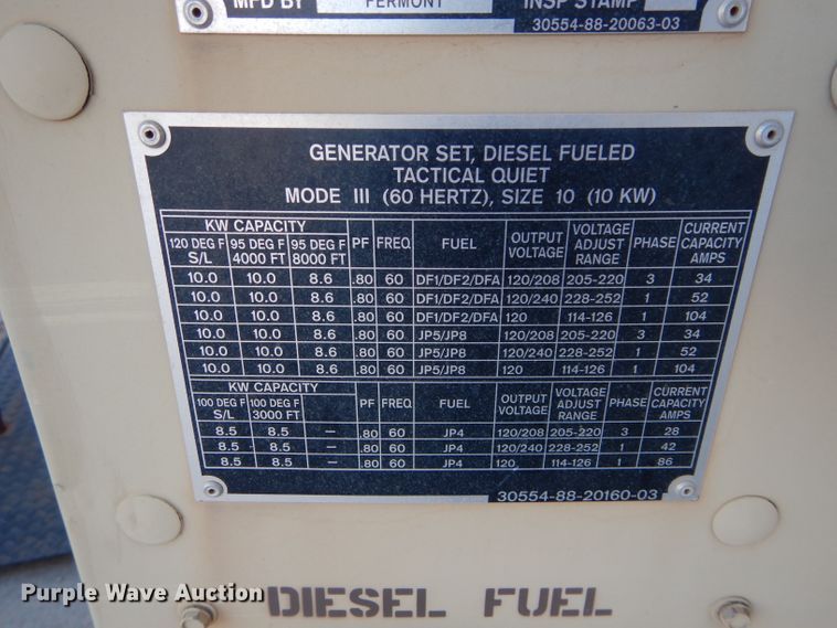 image for item GF9803 Onan MEP-803A generator