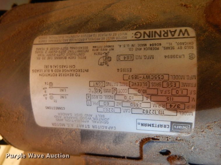 image for item GJ9146 Craftsman 113.225900 belt/disc sander