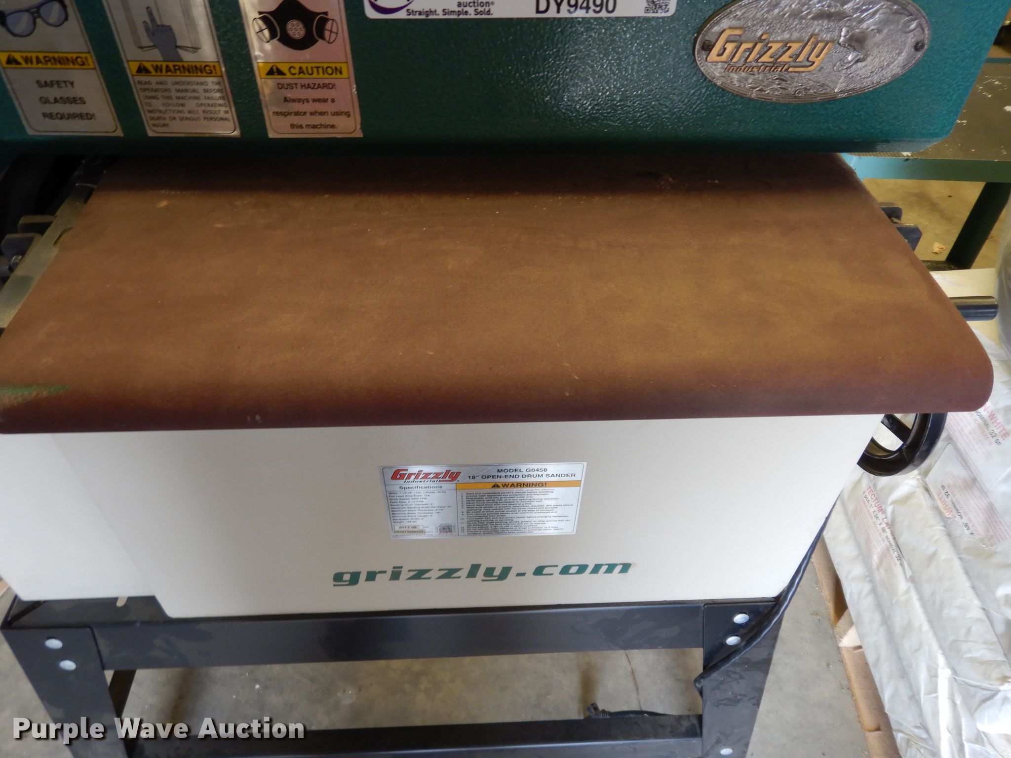 Grizzly GO458 open end drum sander in Overland Park, KS Item DY9490