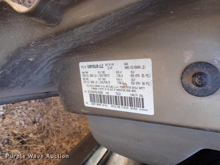 image for item DB7562 2008 Dodge Ram 2500 Quad Cab pickup truck cab and chassis