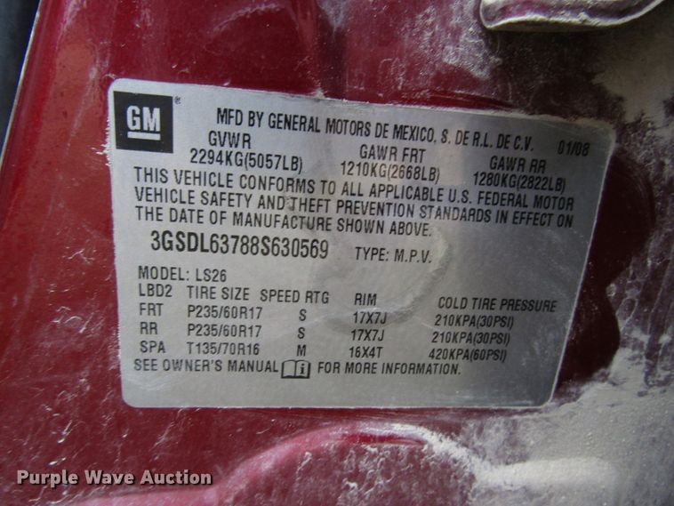 image for item DG6743 2008 Saturn Vue SUV