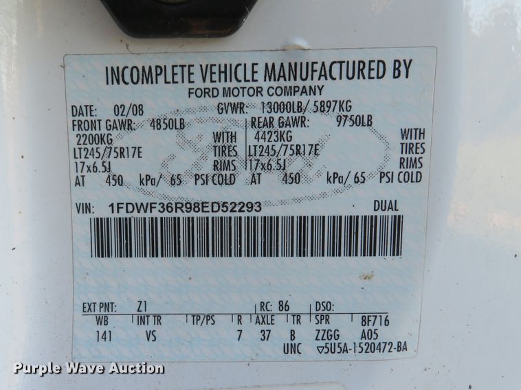 image for item DH1676 2008 Ford F350 Super Duty flatbed pickup truck