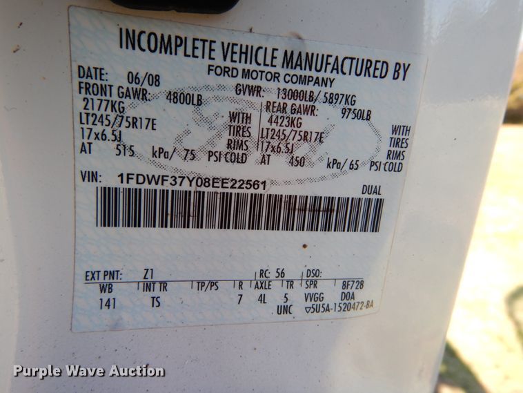 image for item DH2238 2008 Ford F350 Super Duty flatbed pickup truck