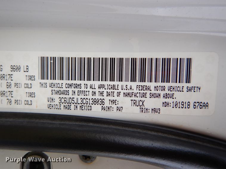 image for item DH5024 2012 Dodge Ram 2500HD Crew Cab pickup truck