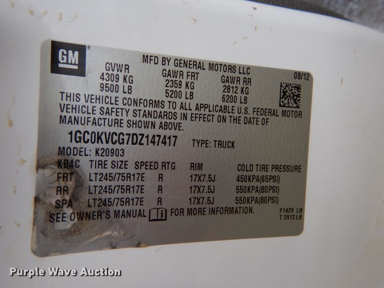 image for item DH5034 2013 Chevrolet Silverado 2500HD pickup truck