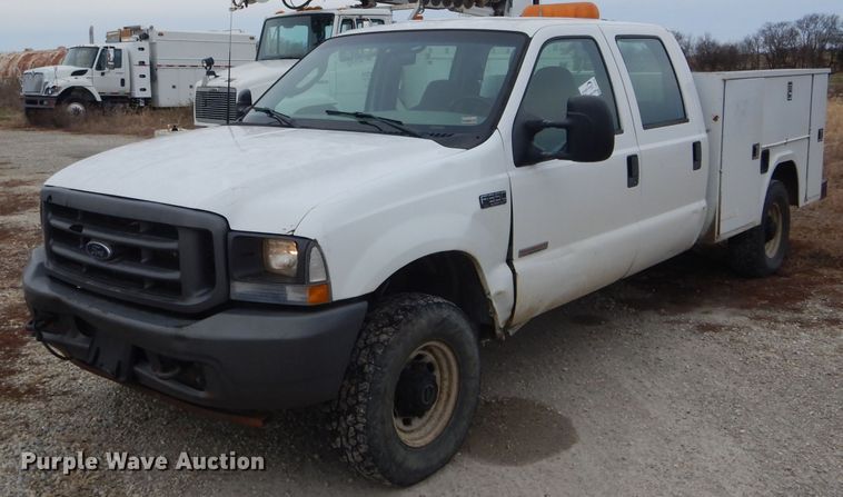 image for item DI0742 2003 Ford F350 Super Duty XL Crew Cab Utility bed pickup truck