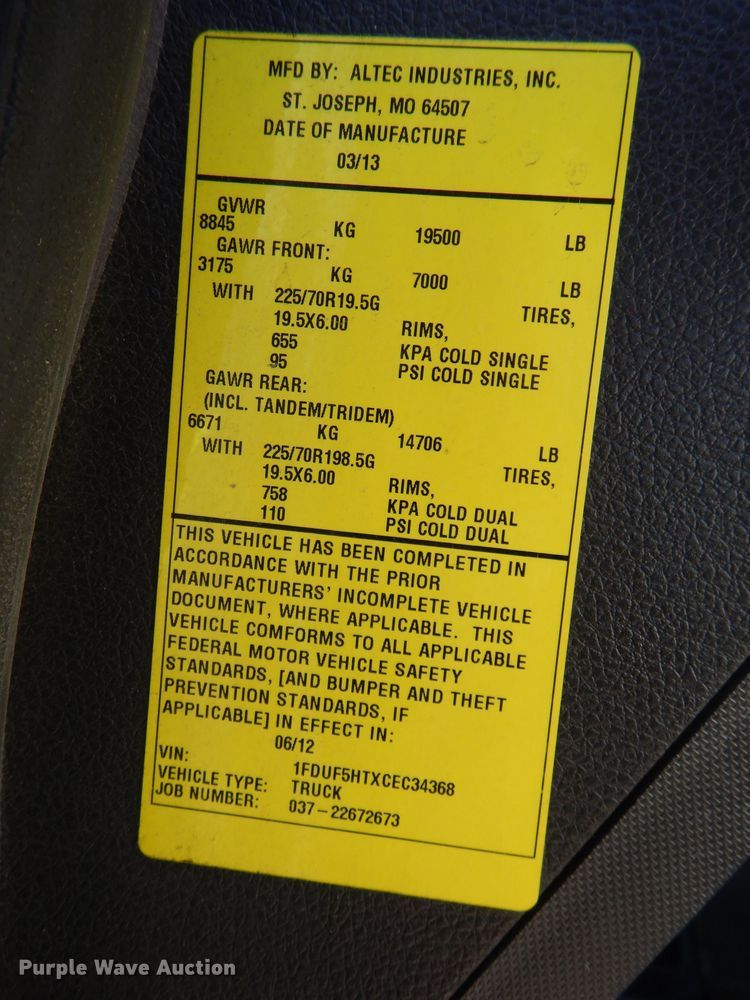 image for item DI2702 2012 Ford F550 bucket truck