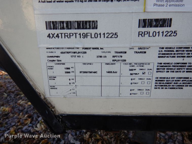 image for item EC9062 2015 Forest River camper