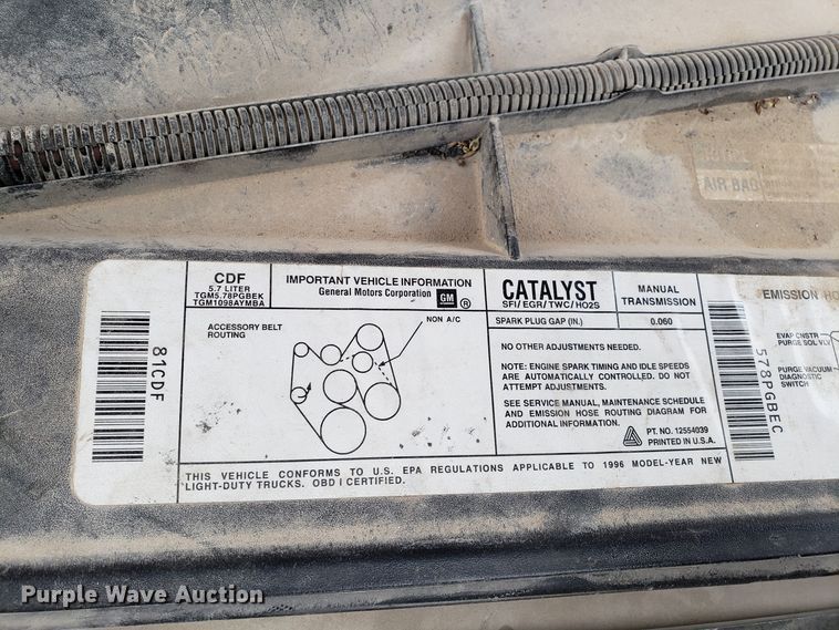 image for item ET9982 1996 Chevrolet K1500 pickup truck