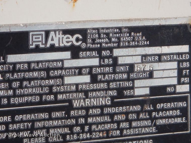 image for item EY9363 Altec AA600 boom