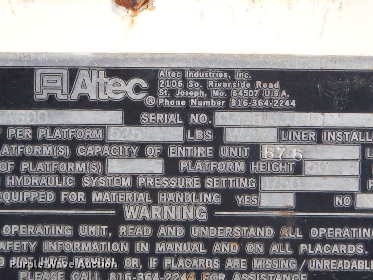 image for item EY9363 Altec AA600 boom