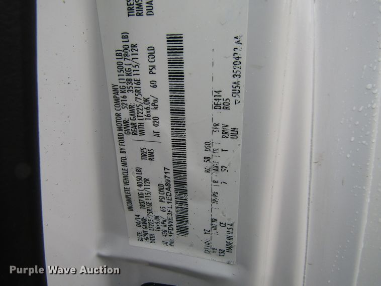 image for item FD9307 2014 Ford E350 Super Duty box truck