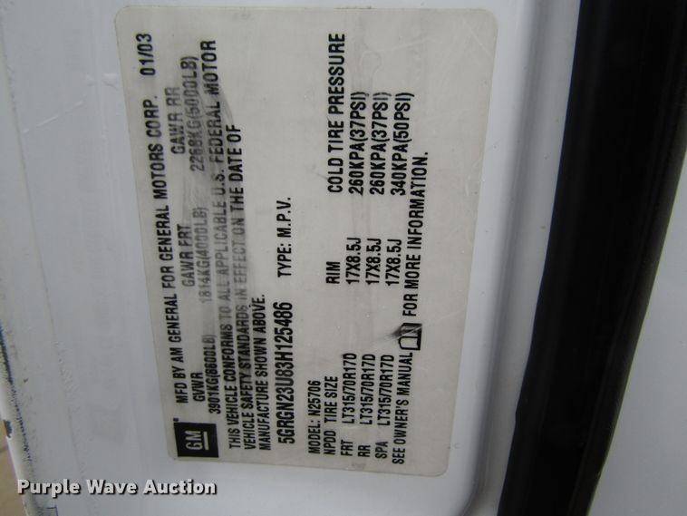 image for item FD9308 2003 Hummer H2 SUV