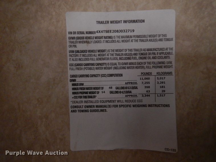 image for item FF9103 2008 Forest River Sierra camper