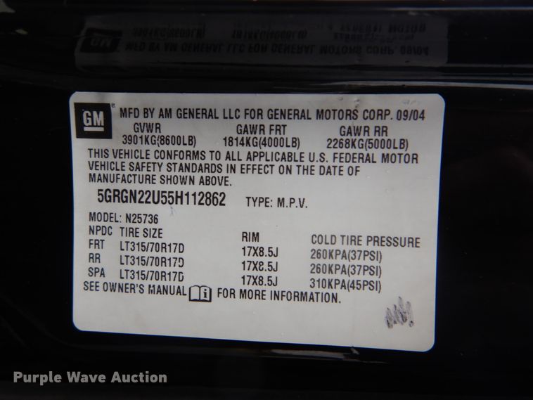 image for item FF9150 2005 Hummer H2 SUV