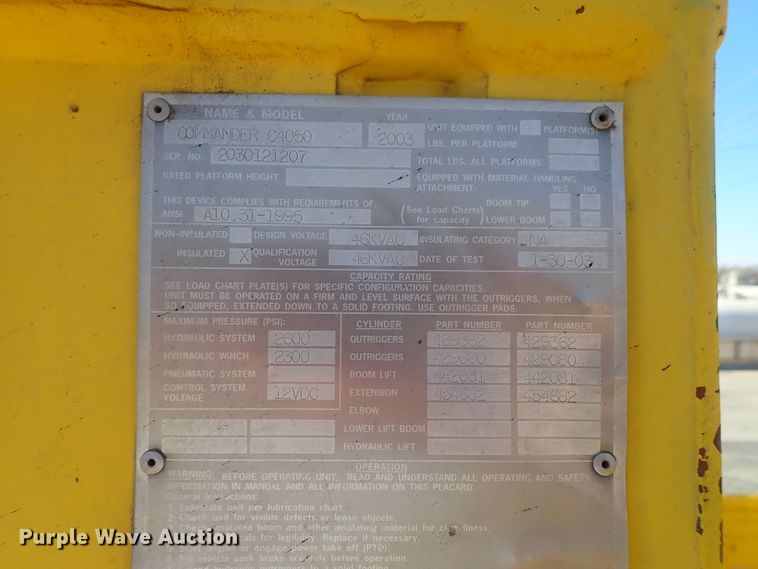 image for item DB7545 2004 Ford F750 Super Duty digger derrick truck