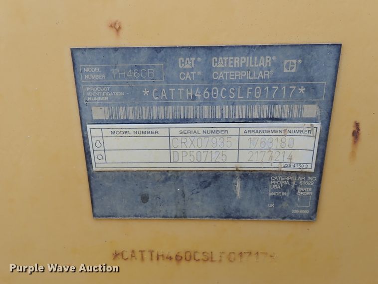 image for item DB7577 2005 Caterpillar TH460B telehandler