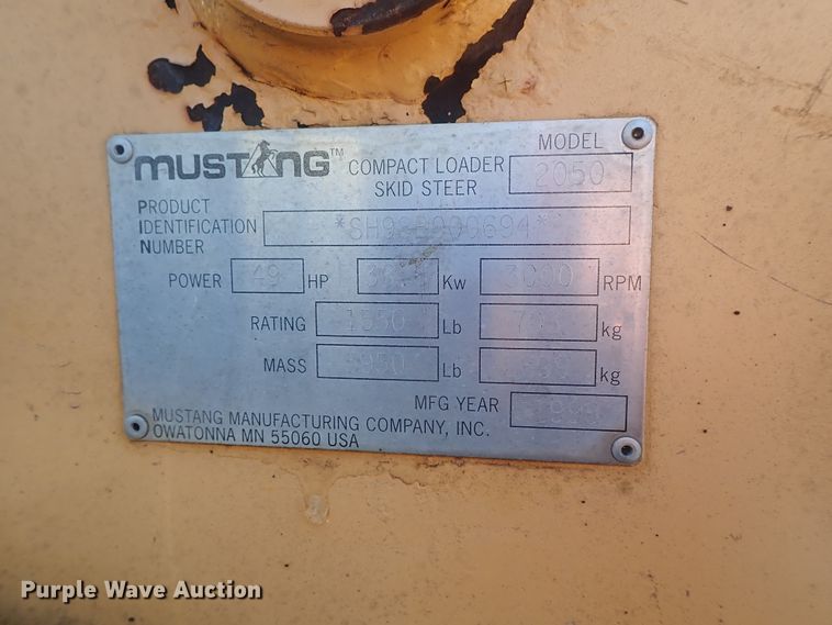 image for item DC3467 Mustang 2050 skid steer