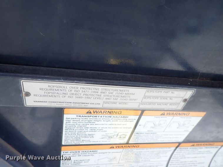 image for item DC3489 2013 Yanmar VIO35-6A mini excavator