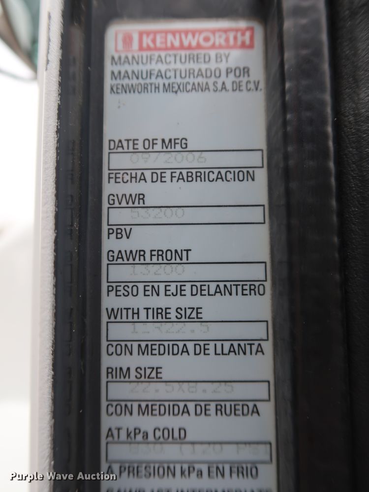 image for item DG4234 2007 Kenworth T800 dump truck