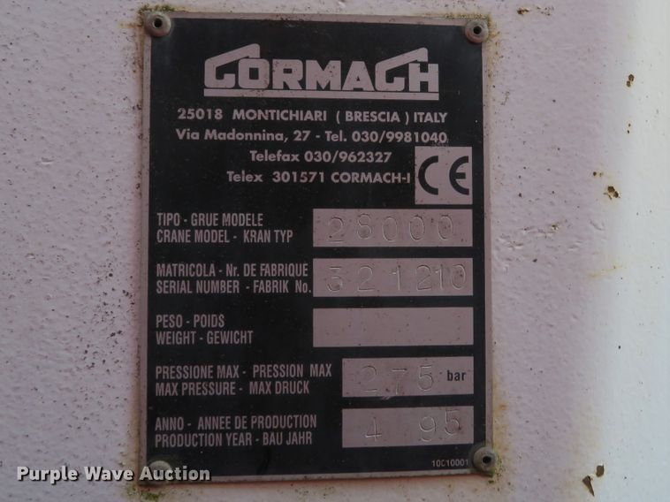 image for item DH1628 1995 White GMC WG crane truck