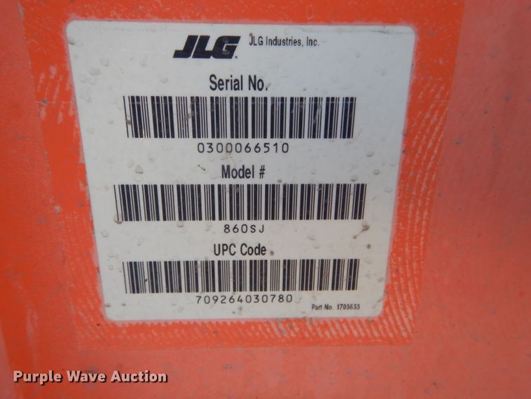 image for item DH2722 2002 JLG 860SJ boom lift