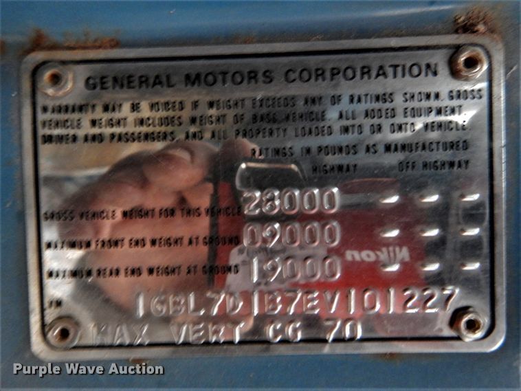 image for item DH5023 1984 Chevrolet C70 crane truck