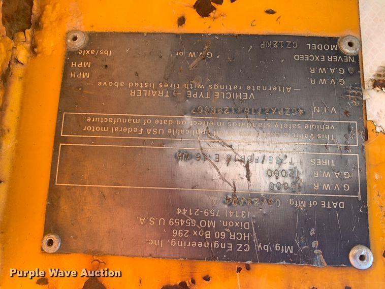 image for item DH6831 2004 CZ Engineering CZ12KP pole trailer