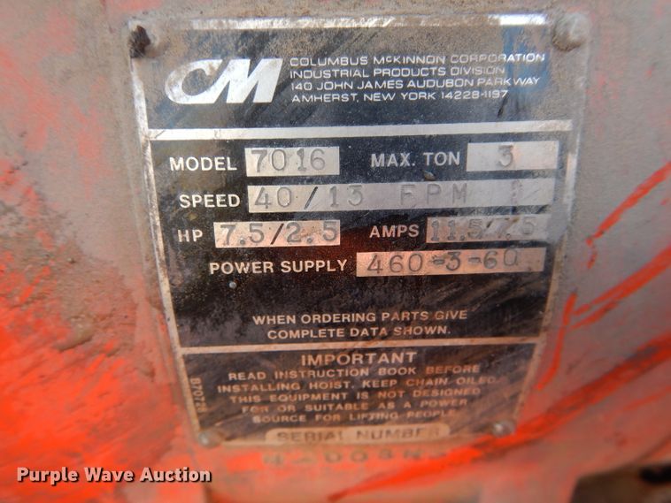 image for item DI9105 CM 7016 hoist