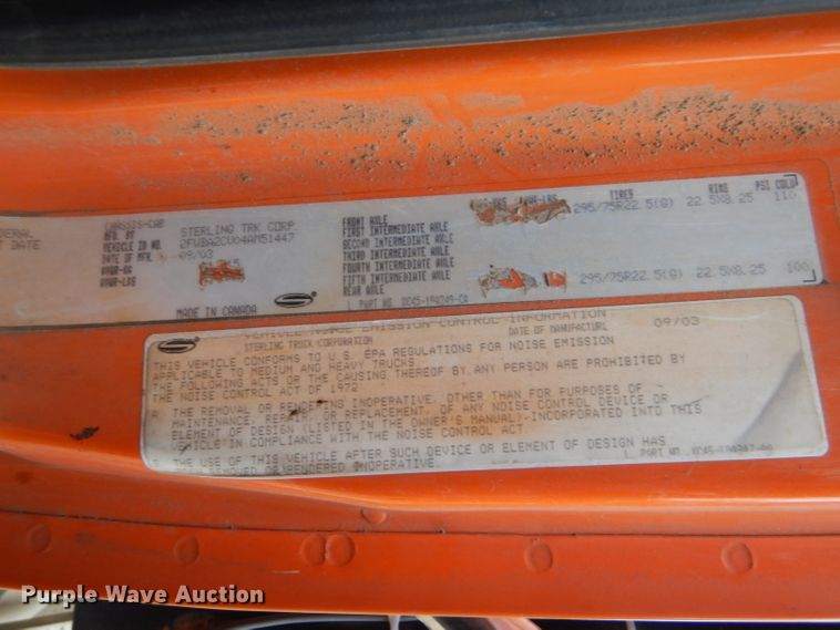 image for item FJ9805 2004 Sterling A-Line dump truck