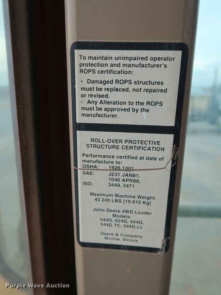 image for item GD9906 1995 John Deere 624G wheel loader