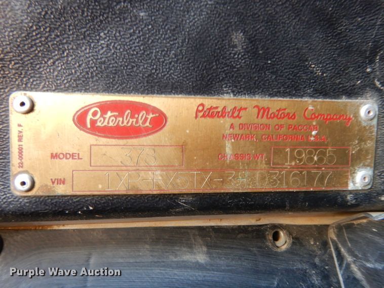 image for item GJ9086 1992 Peterbilt 378 dump truck