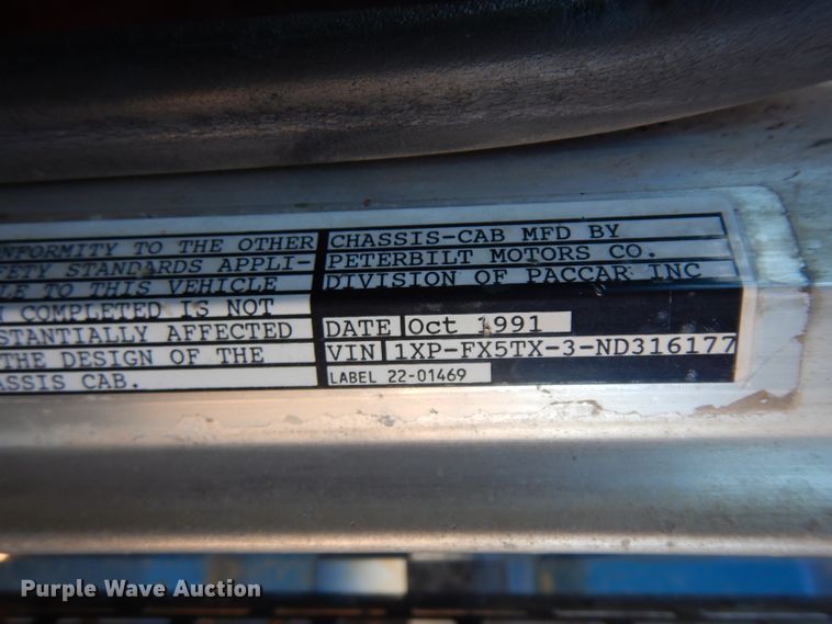 image for item GJ9086 1992 Peterbilt 378 dump truck