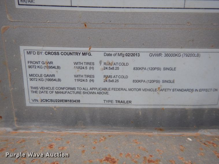 image for item FK9930 2013 Tecumseh bottom dump trailer