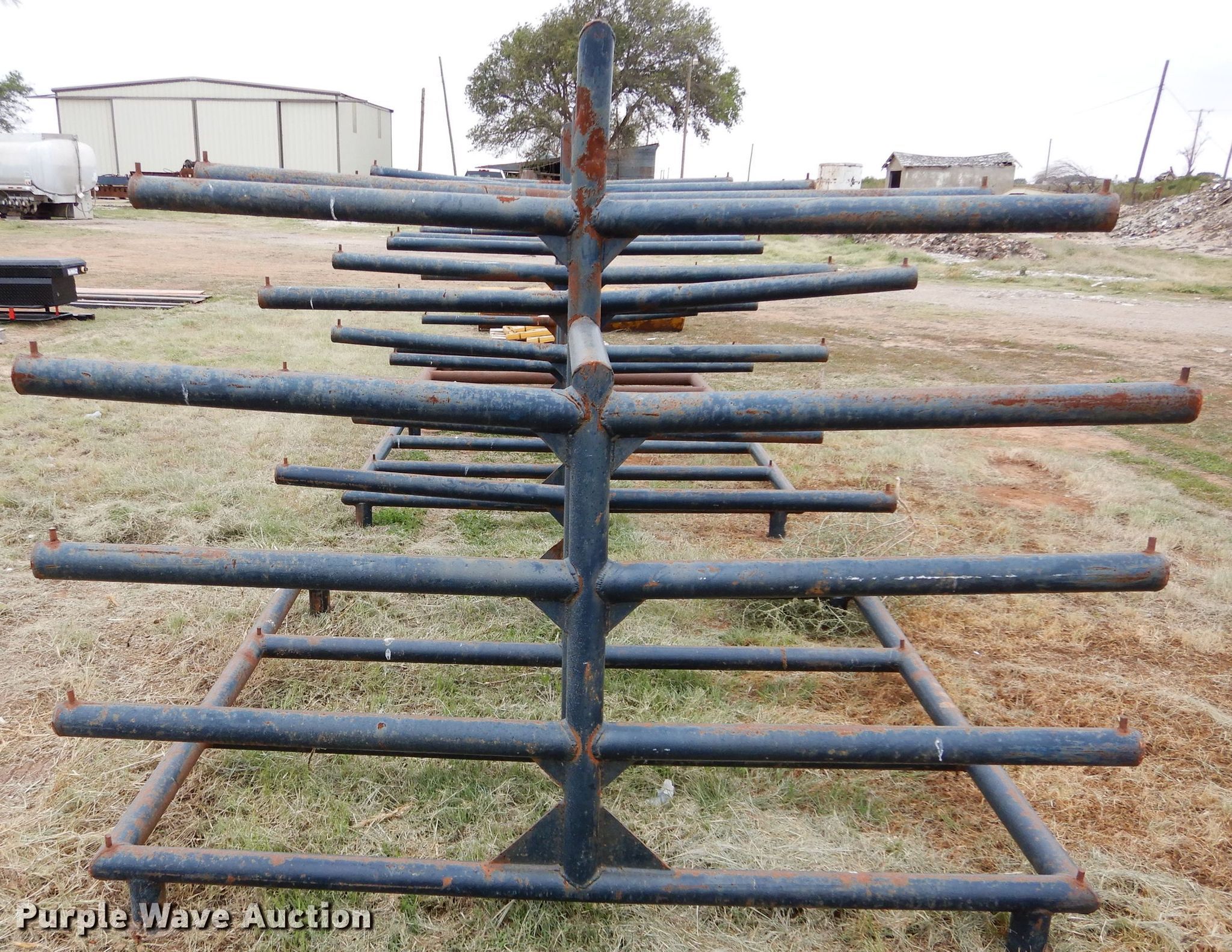 (3) pipe racks in Slaton, TX Item FK9897 sold Purple Wave