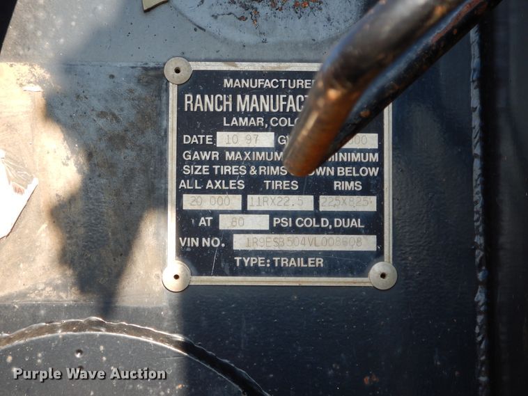 image for item DE4073 1997 Rancho end dump trailer