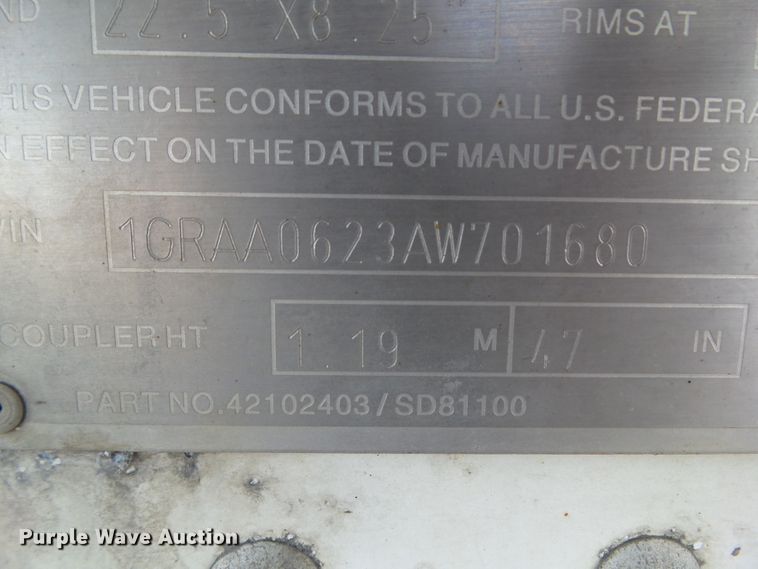 image for item DF0821 2010 Great Dane SUP-1114-11053 refrigerated van trailer