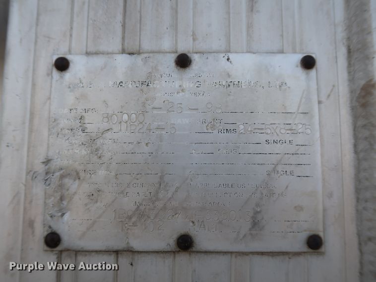 image for item DH0751 1998 R&A T-102 Ram end dump trailer