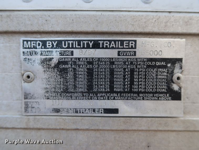 image for item DH0778 1998 Utility VS2R refrigerated van trailer