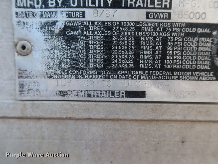 image for item DH0778 1998 Utility VS2R refrigerated van trailer