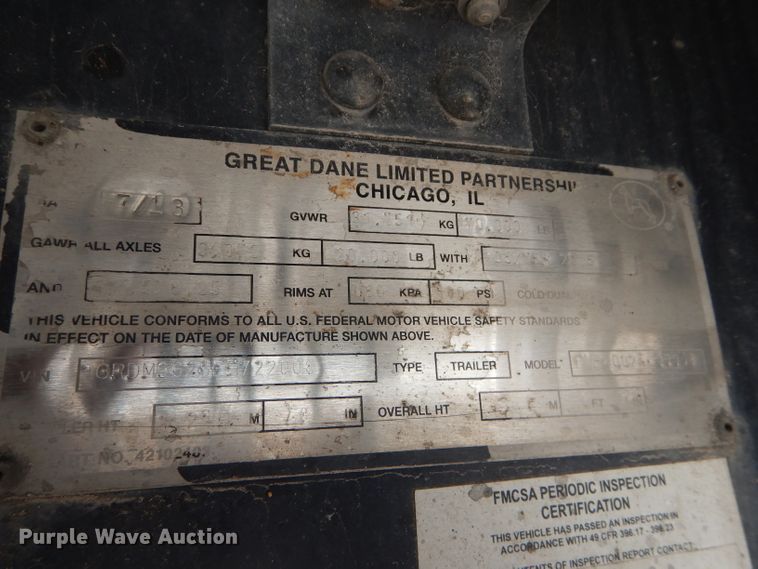 image for item DH4286 2014 Great Dane FLP-0024-00048 flatbed trailer